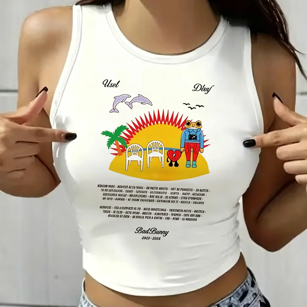 2026 Bad Bunny Album Tank Tops DTMF Debí Tirar Más Fotos Retro Hip Hop T Shirt Loose Sleeveless Street Tees