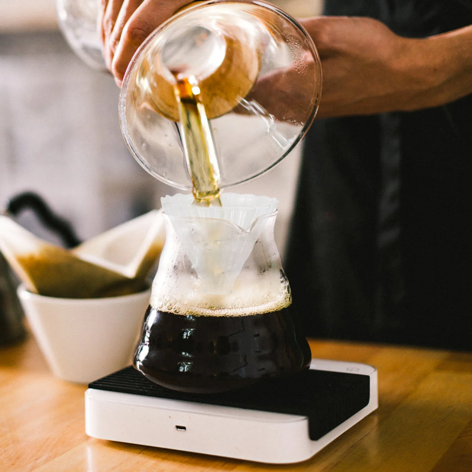 

2pcs Shops Making Tool Tools Filter Funnel Glass Dripper Coffee Funnel Dripper Filter For Coffee Machine Tools