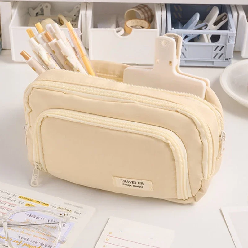 Large Capacity Pencil Bag Aesthetic School Cases Girl Korean Stationery Holder Bag Children Pen Case Students School Supplies