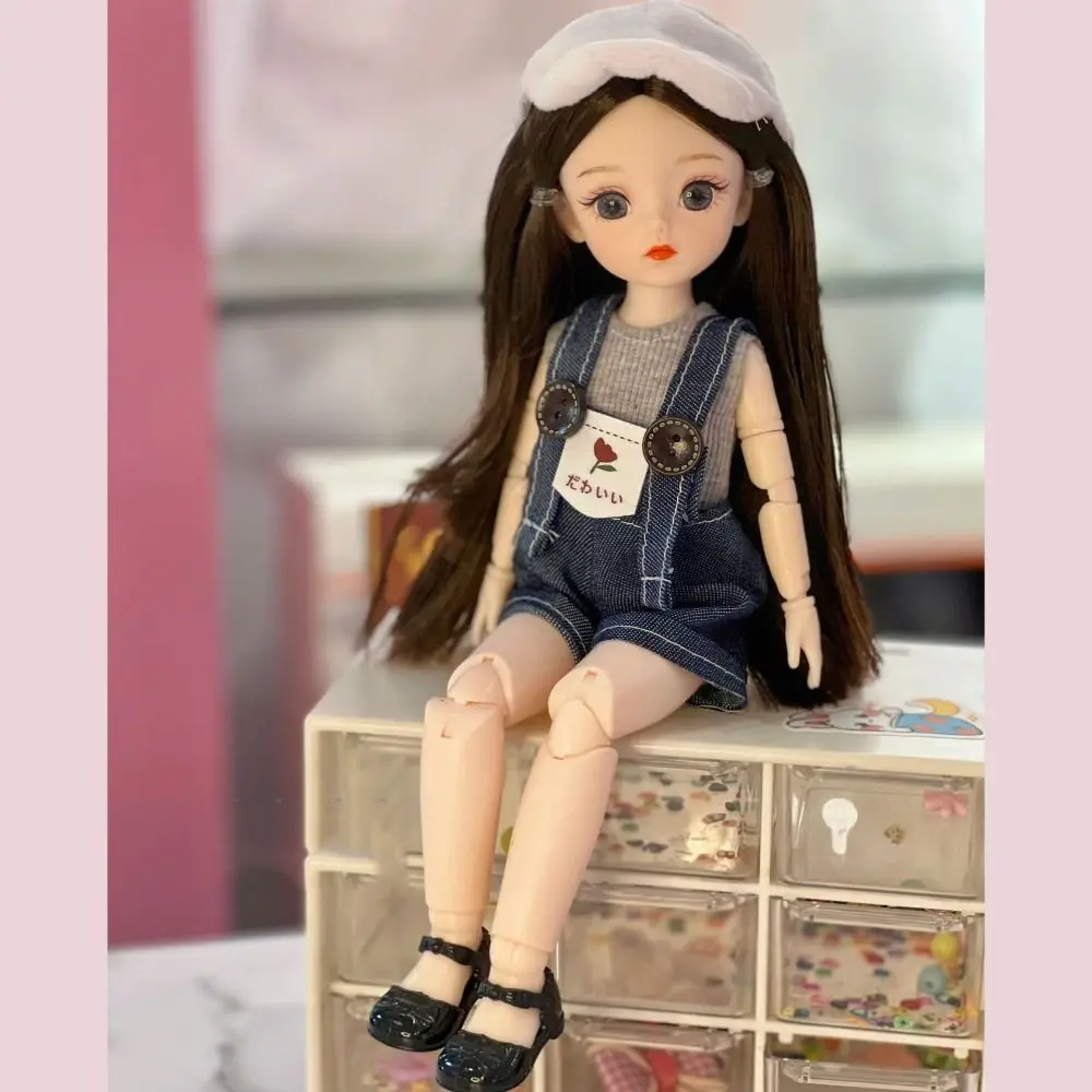 Occhi grandi mobili Principessa BJD Trucco coreano Look Capelli spessi 30 cm Bjd Plastica sicura Dolce 1/6 BJD Mini Ragazza Bambini