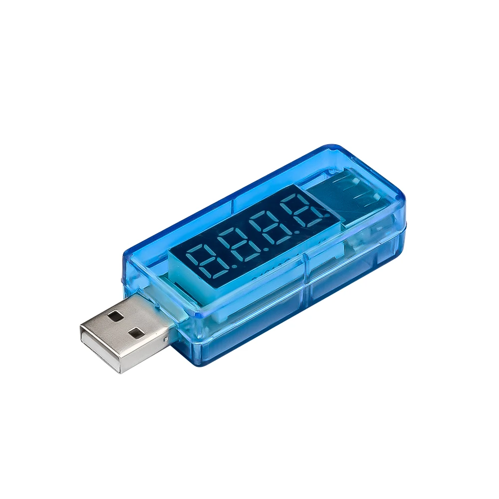 1Pcs Digital Voltmeter Ammeter DC3.3-7.5V 0A-3A Transparent Mini Voltage Current Meter Dual Display USB Tester