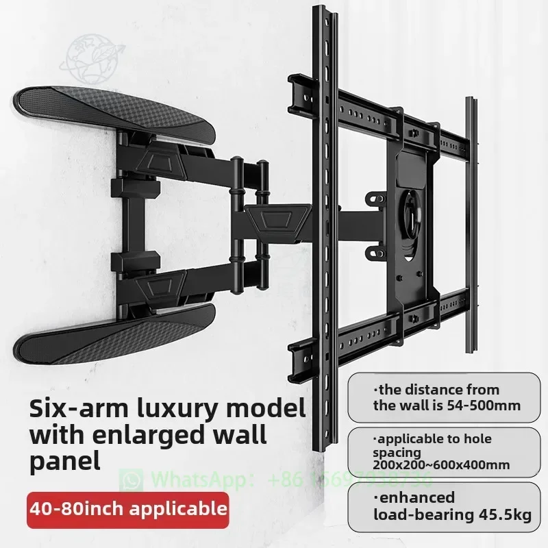 

Low-Profile TV Mount for Large Screens - Pull-Out Swivel Arm with 180° Rotation, Fits 60/75/85/86/98 inch