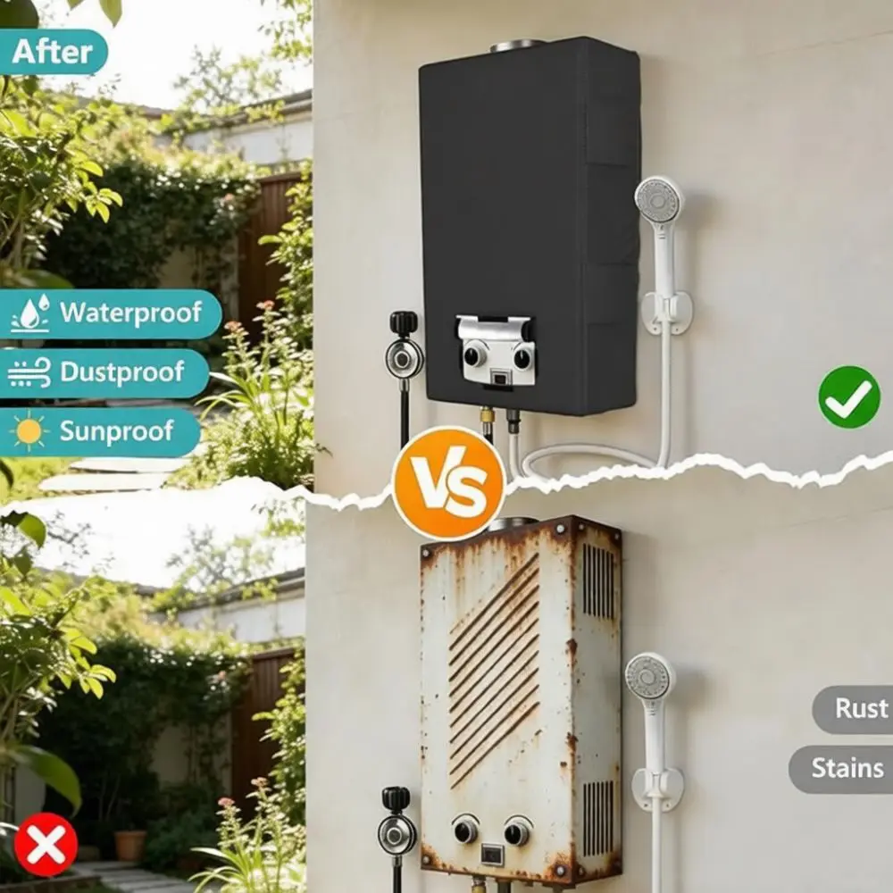 Anti Dust Waterproof Tankless Water Heater Cover UV Resistant Protective Sleeve Outdoor Installation Shield Home Tool