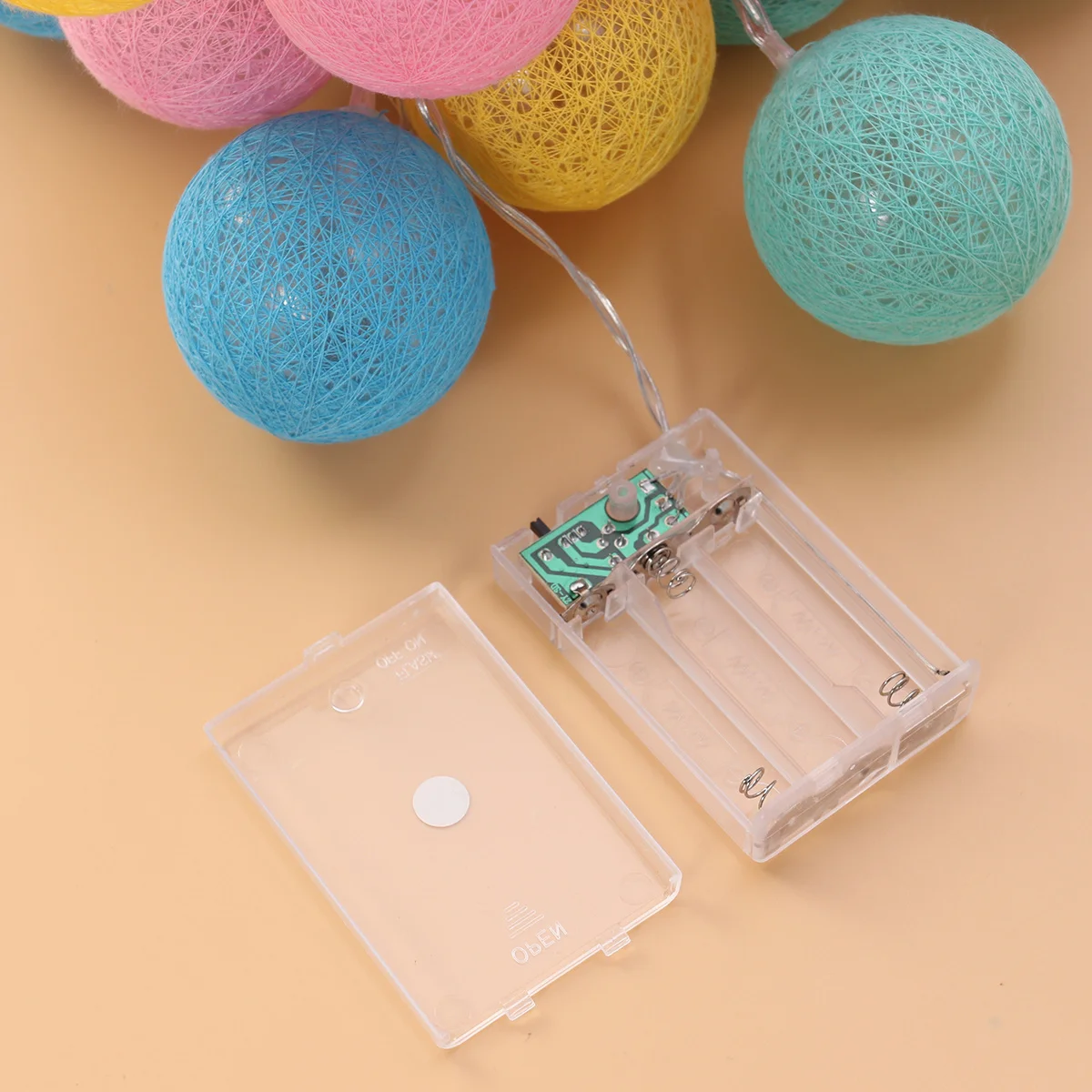 

LED Light String Candy Colorful Cotton Thread Ball Festival Party Decoration 2M 10 Lamps Romantic Wedding Bedroom Lights