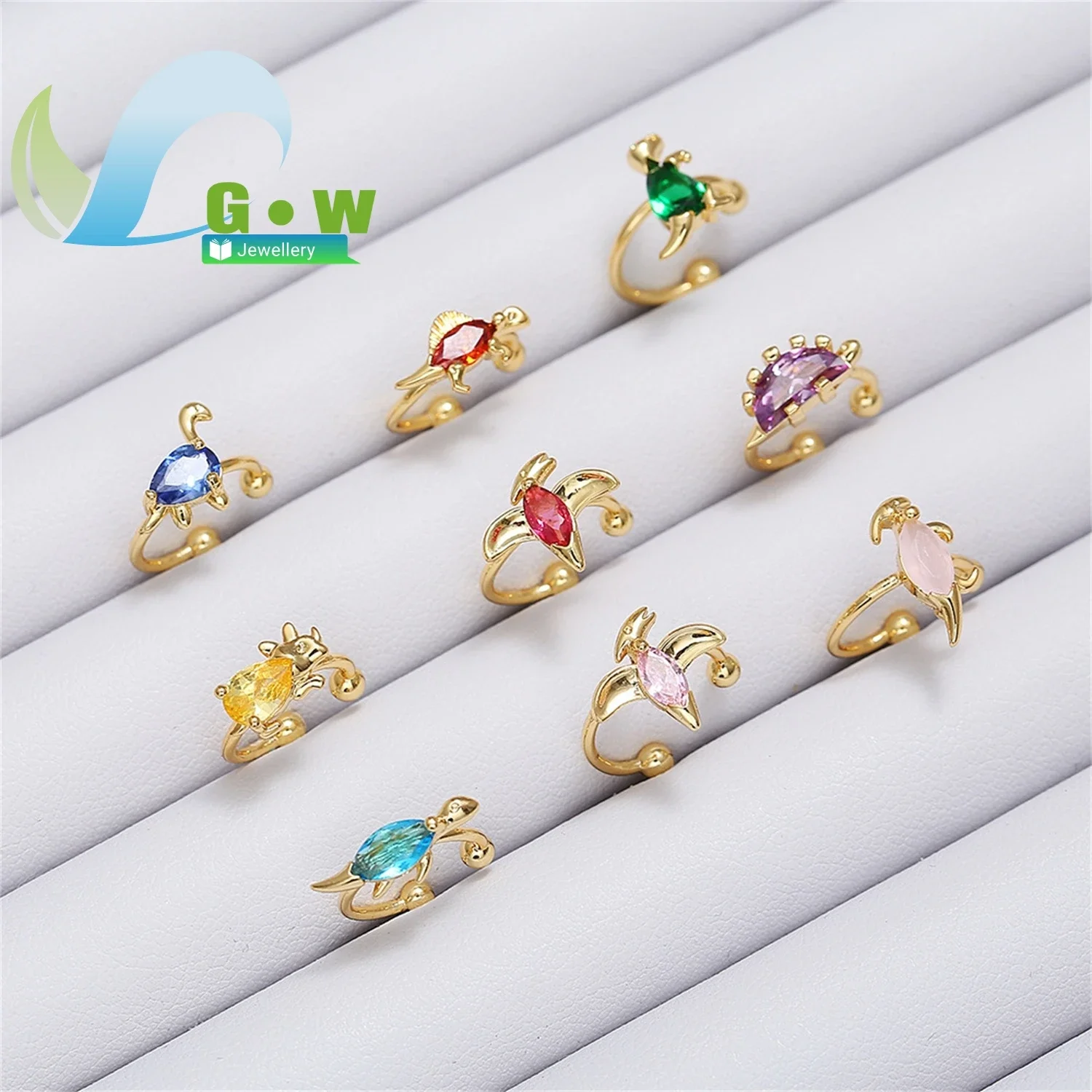 Dinosaur Animal Ear Cuff No Piercing Needed 18k Gold Plated Tarnish Resistant Lightweight Cute Trendy Jewelry For Women New Arri