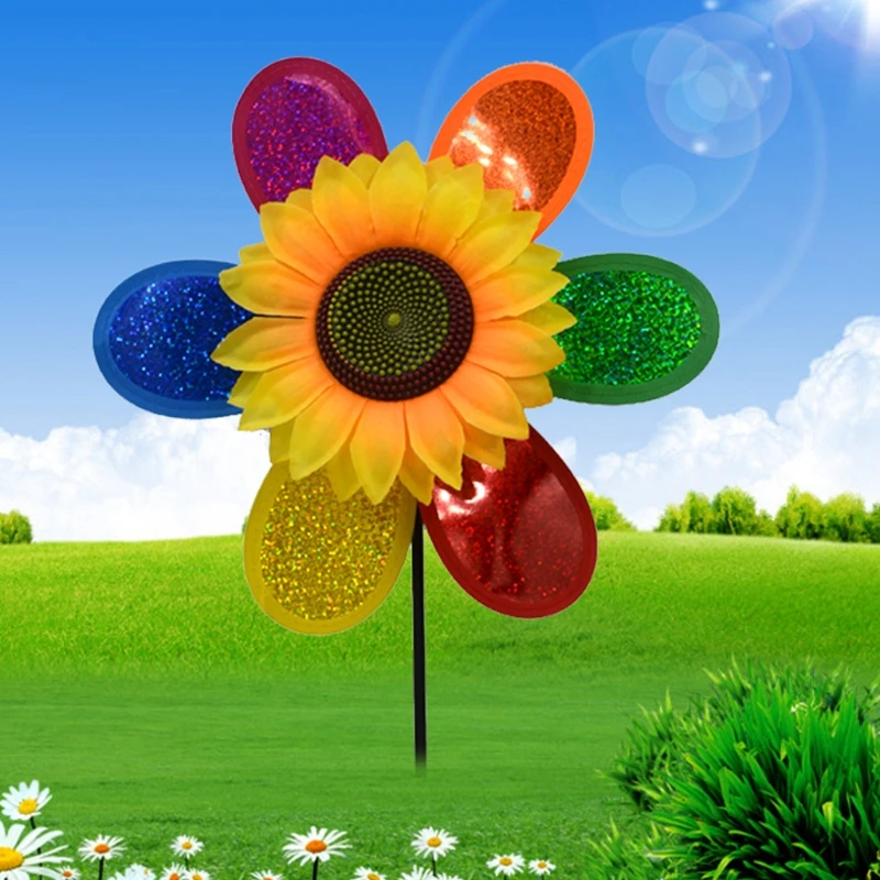 Colorful Sequins Windmill Wind Spinner Home Garden Yard Decoration