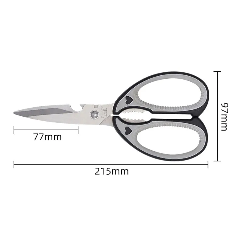 Dobeli 2.5mm Thick Stainless Steel Sharp Shear  Korean Barbecue Clips PP TPR Multi Functional Kitchen Scissors for Meat Fish