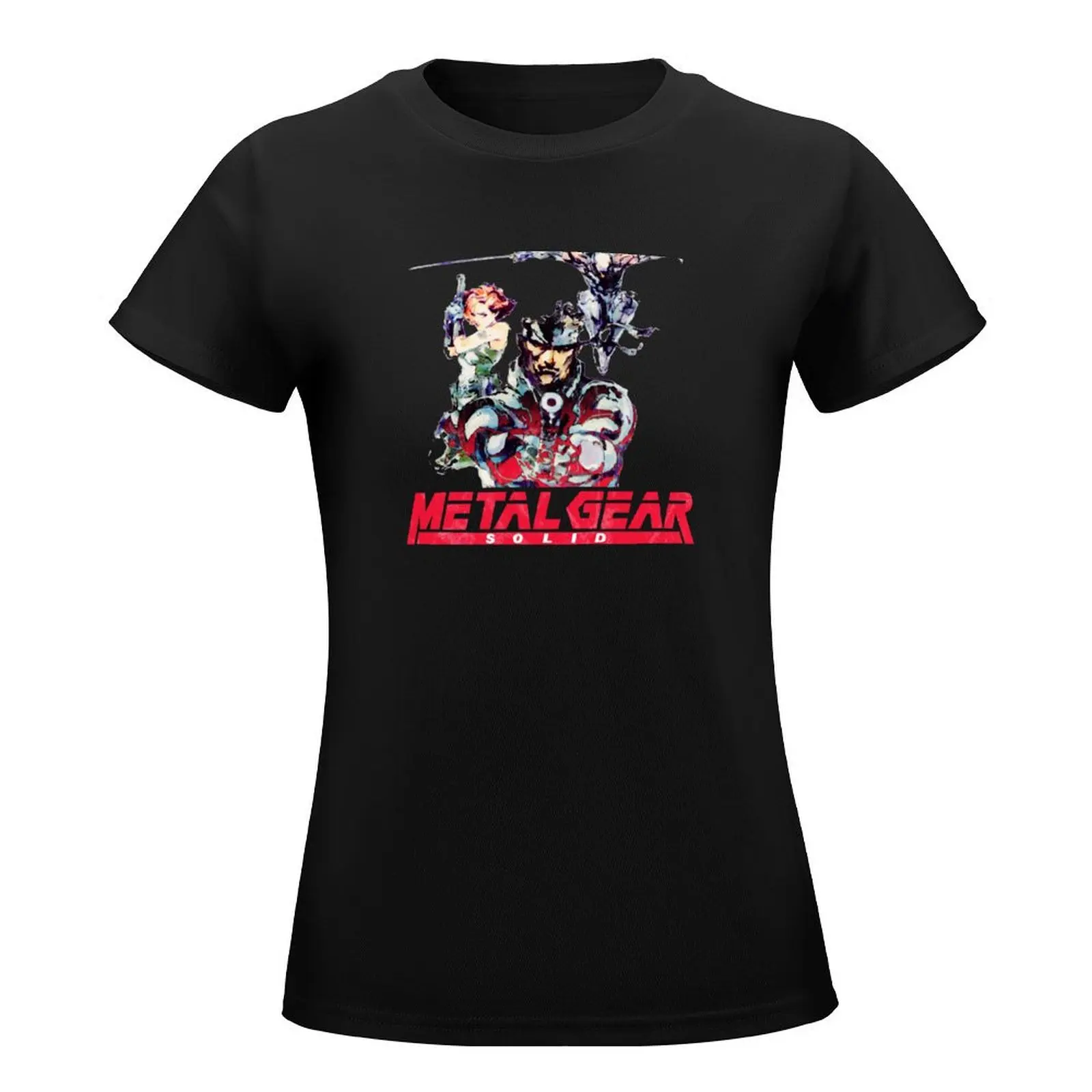 Retro Metal Gear Solid T-Shirt Female clothing lady clothes Aesthetic clothing korean Women's clothes