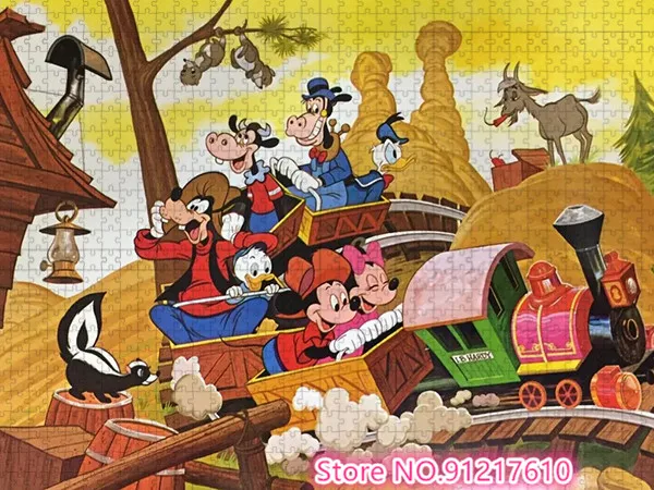 Kreskówka Disney Myszka Miki Kaczor Donald 1000-elementowe puzzle, gra logiczna dla dzieci z opalania mózgu Prezent świąteczny