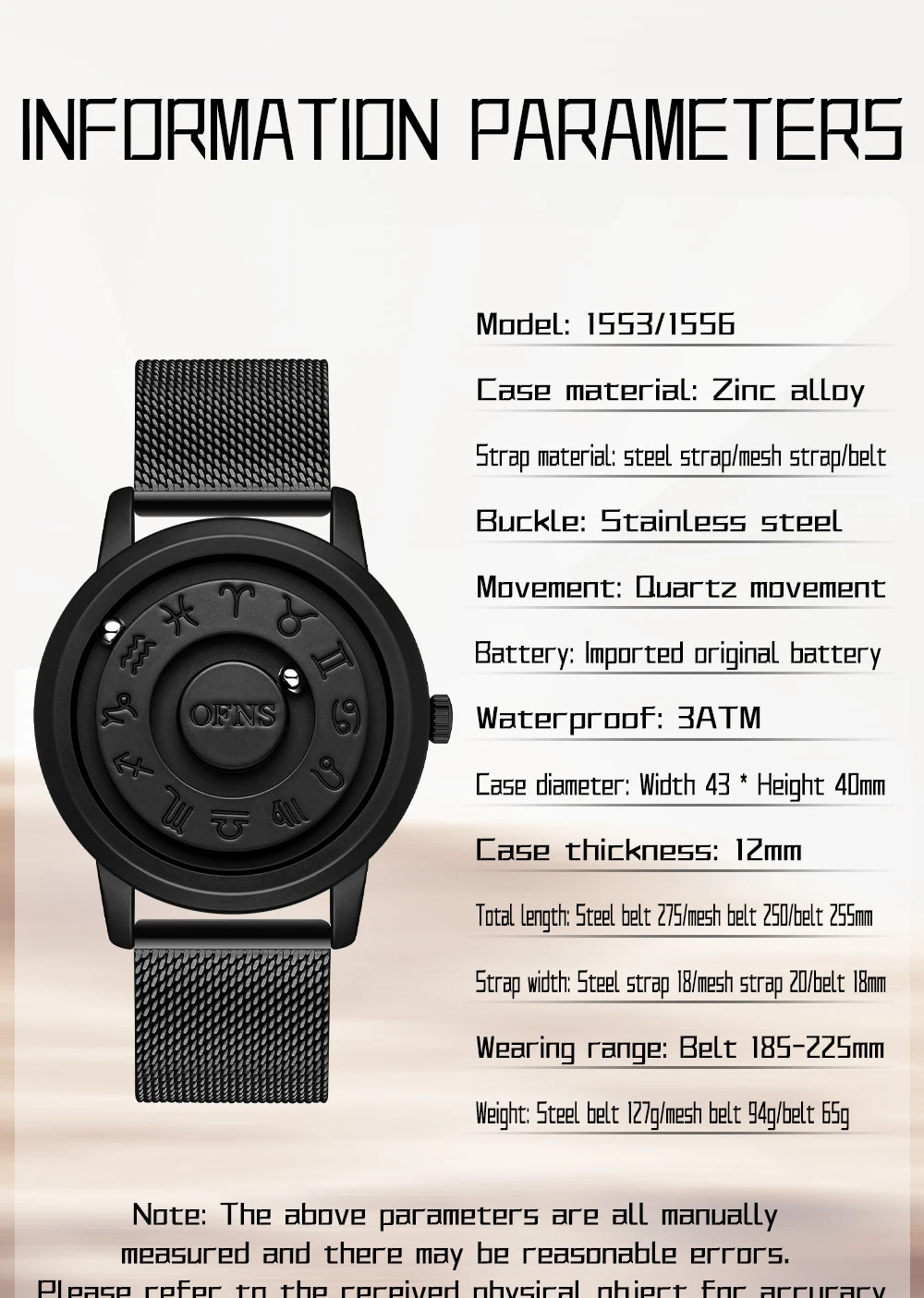 OFNS 1533، 1556 موضة الابتكار ماجليف ستار كارت ساعة رجالي حزام الفولاذ المقاوم للصدأ ساعة رجالية فاخرة Reloj Hombre #3