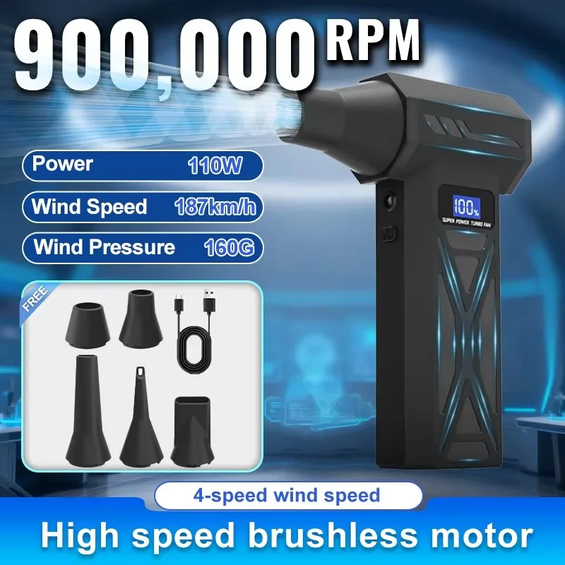 

Новый воздуходув P70 с 4-ступенчатой регулировкой, светодиодной подсветкой и дисплеем, беспроводной, с комплектом для пылесоса и функцией сжатого воздуха