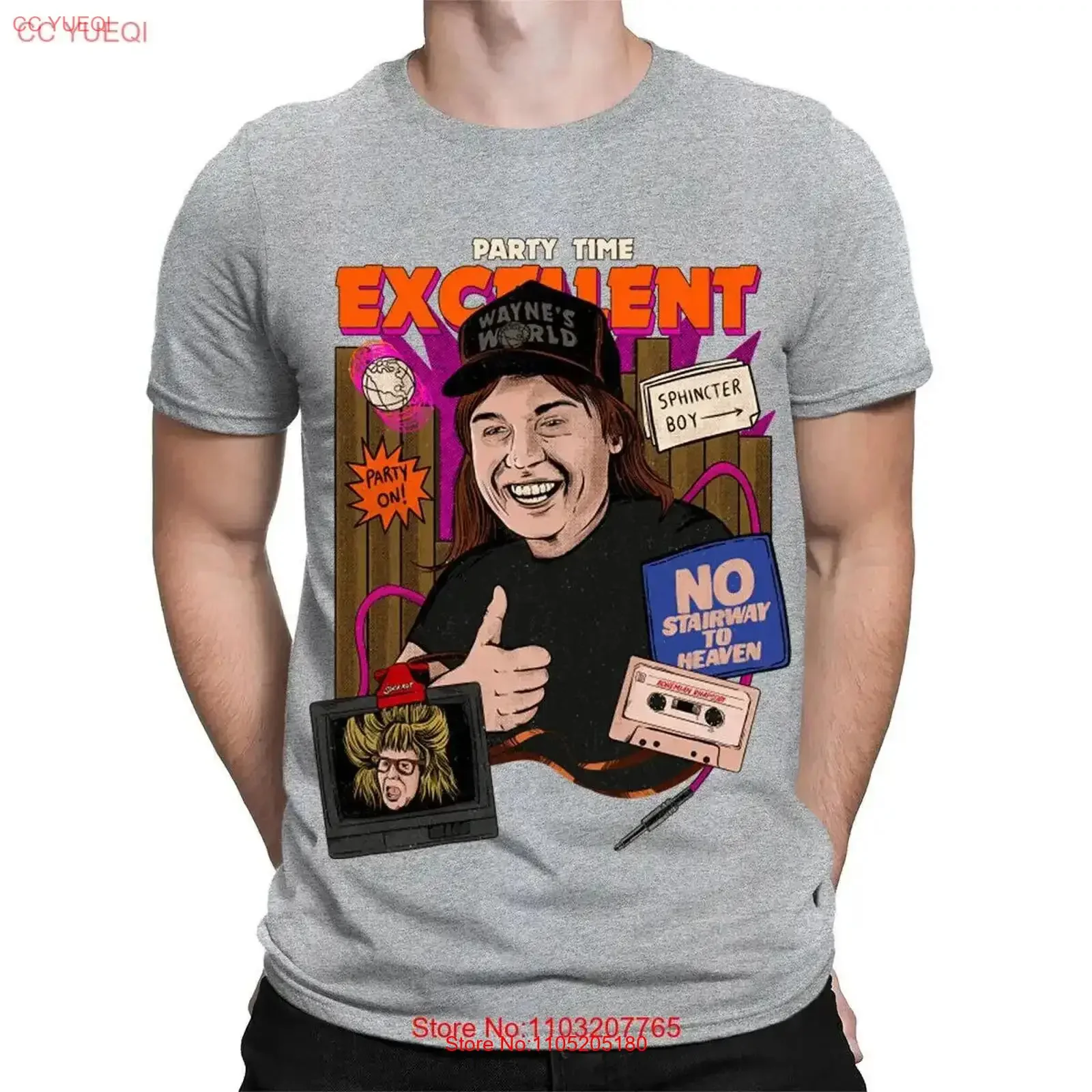 فيلم كوميدي وقت الحفلة الكلاسيكية 90s فيلم ريترو خمر رجالي تي شيرت علوي TA 19 خمر غسلها أوم جرافيك للجنسين موضة لينة #1