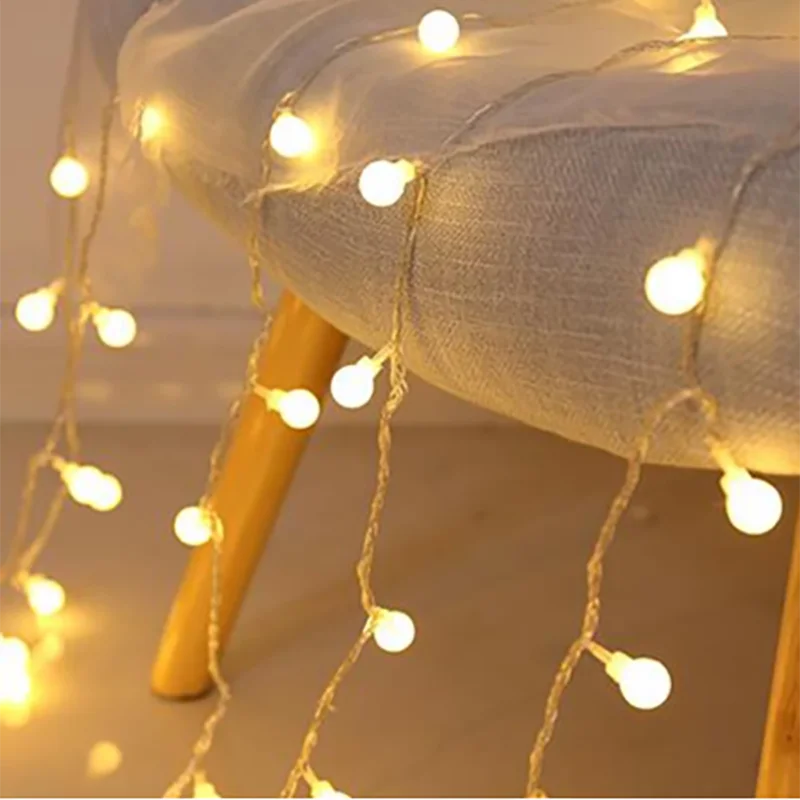 1.5M 3M Balls LED Fairy String Lights AA Battery Operated Wedding Party New Year Christmas Outdoor Home Room Garland Decoration