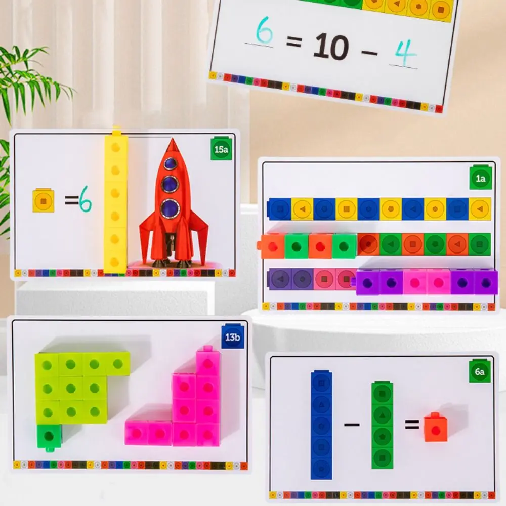 Montessori cubo rompecabezas bloques de construcción conteo apilado aprendizaje DIY bloques de construcción cubo juguetes modelo Multilink
