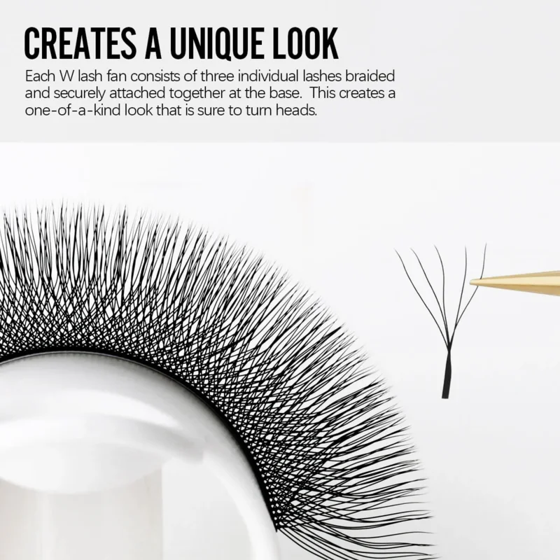 SENSE LASHES 16 Rows 5D W Shape Eyelash Natural Soft Faux Mink Automatic Flowering Premade Volume Fan Lashes