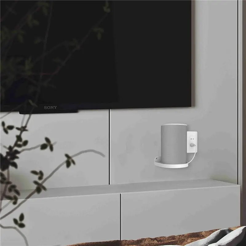 T80C! Soporte de Pared para Altavoz Inteligente, Compatible con Echo Pop / Google Home Mini / Google Nest Mini, Color Blanco