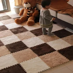 Alfombra de rompecabezas de espuma Eva de 6 piezas para niños, tapete de juego para la habitación de felpa suave de los niños, mantiene el calor, tapete para gatear para bebés de 30x30cm