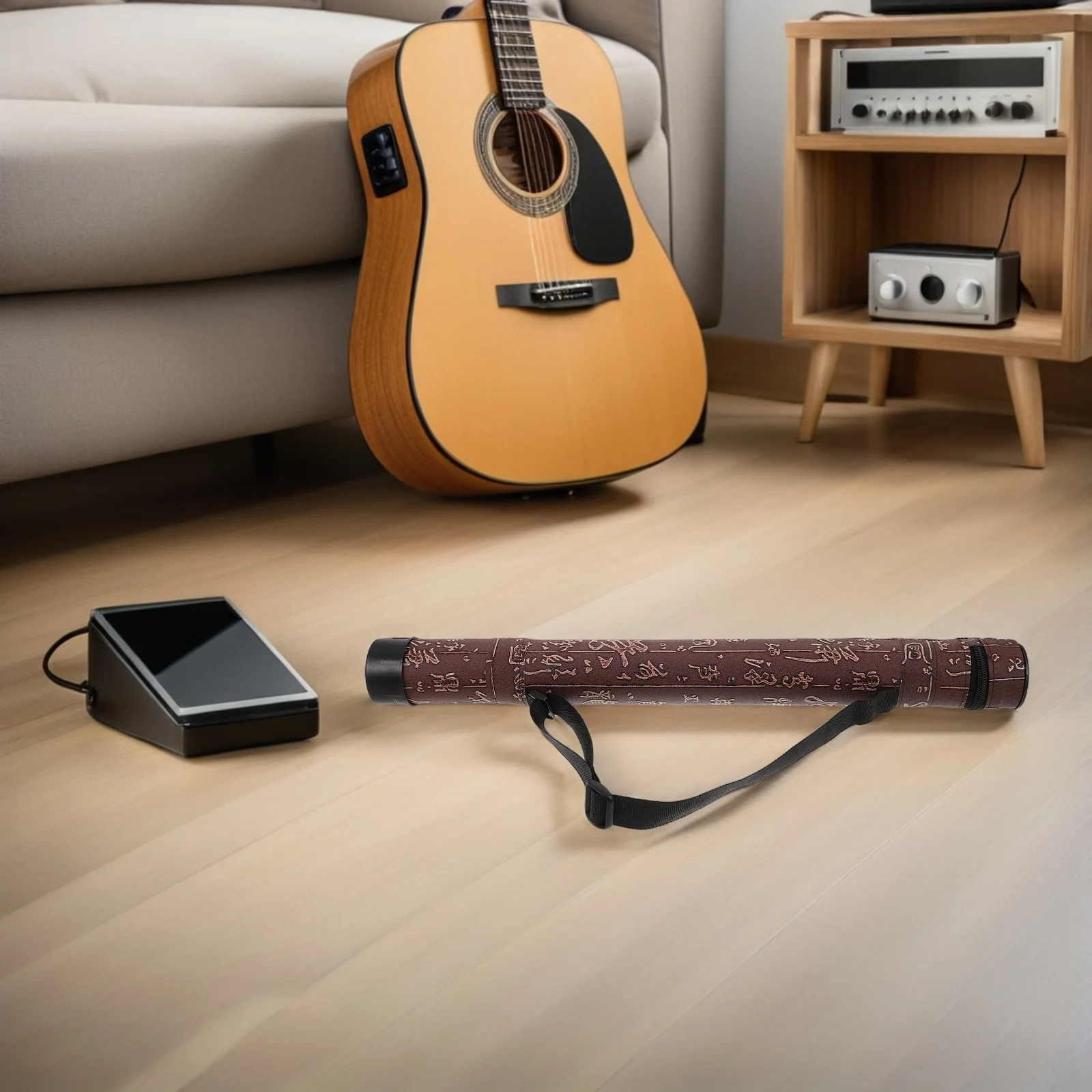 

G Bamboo Flute Case Handle Strap Humidifier Portable Dizi Bag Recorder Piccolo Inner Diameter 4.2 Length 48 Cm Waterproof Music