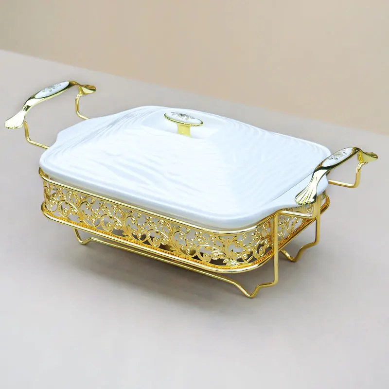 The newly designed rectangular ceramic hot pot restaurant offers self-service ceramic food warm plates for wedding parties