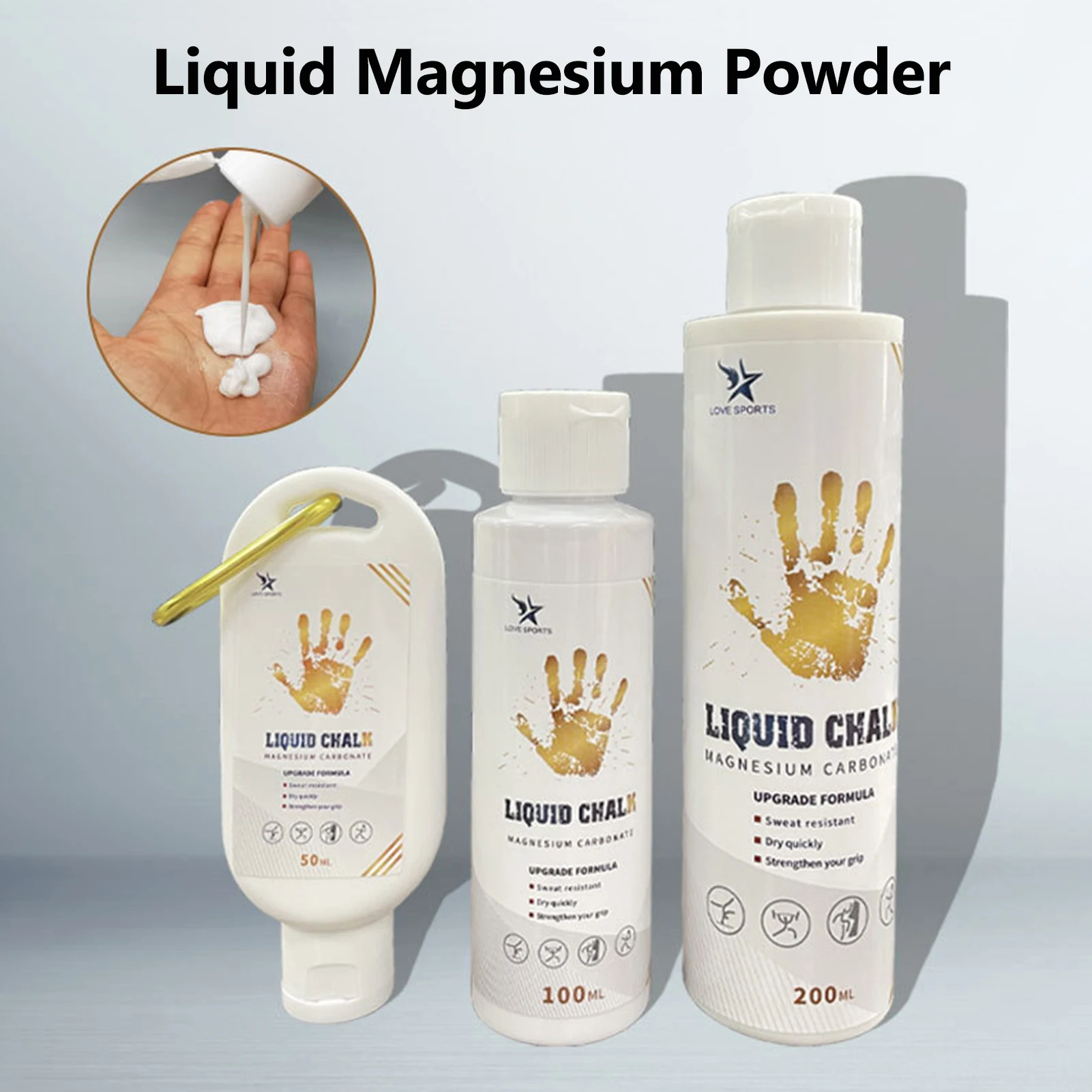 

Sports Liquid Magnesium Powder Fitness Lifting Anti Slip Cream Grip Liquid Magnesium For Indoor Pole Dancing Rock Climbing Gym