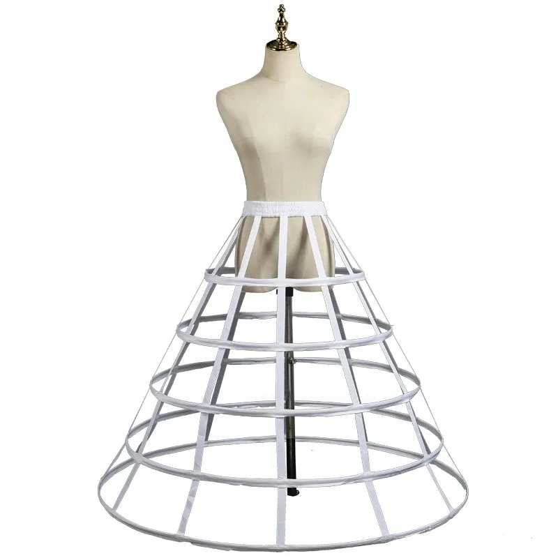 فستان نسائي تنورة كلاسيكية على شكل قفص السلة 5 أطواق تنورة كرينولين كوسبلاي تنورات صخب فيكتوري