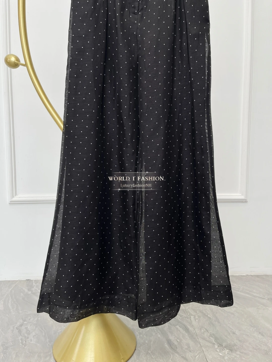 Women Casual 2025 New Fashion Black White Dot Print Pants