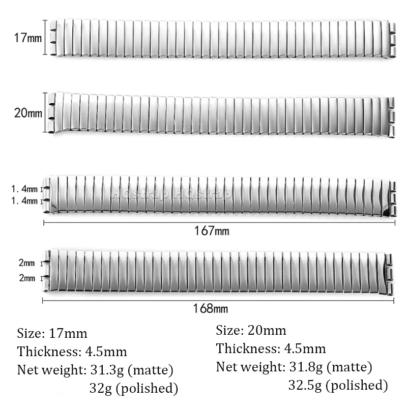 17 مللي متر 20 مللي متر شريط معدني مرن لحزام ساعة سواتش الفولاذ المقاوم للصدأ تمتد التوسع العالمي استبدال سوار إكسسوارات