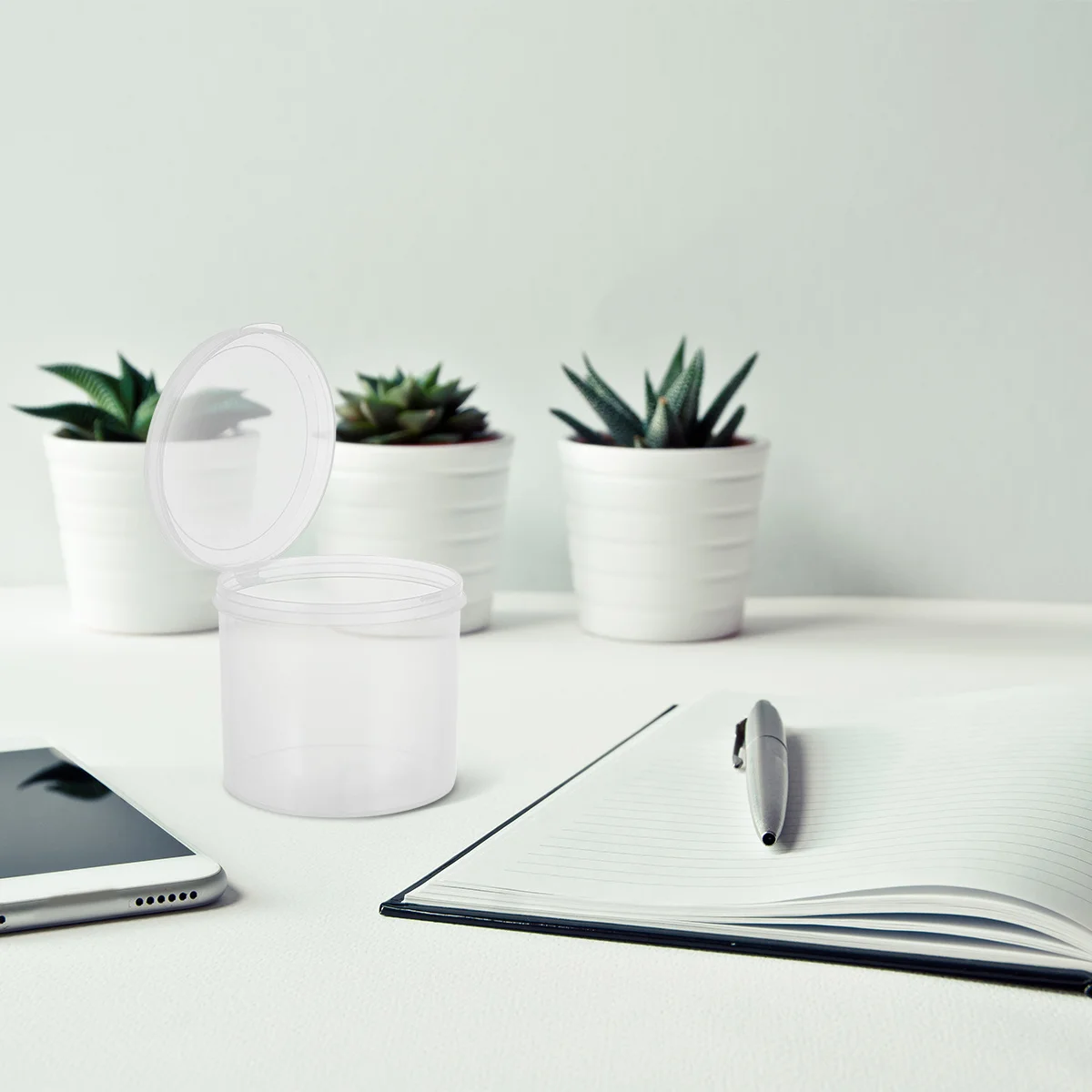 

10Pcs Round Plastic Storage Boxes Transparent Small Clear PP Containers Lids Compact Organizer for Jewelry Beads Coins Craft