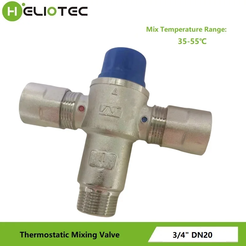 Heliotec 3/4 Inch DN20 Solar Heater Thermostatic Mixing Valve Pipe Valve Building Materials Standard