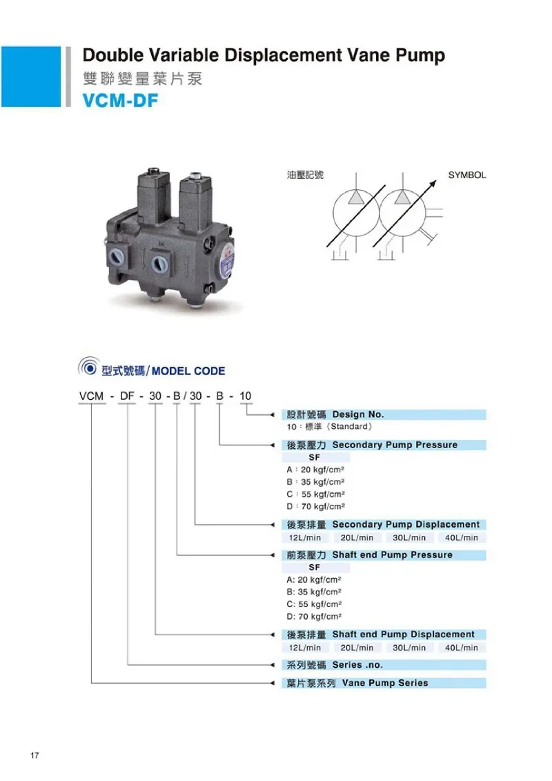 Vane Pump VCM-DF-20A/20A-10 VCM-DF-20B/20B-10 10S 20