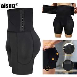 Aismz Fitness Slimming Belt Sheath Belly Tummy Control Thigh Shapewear Hook Waist Men's Padded Underwear Butt Lifter Underwear