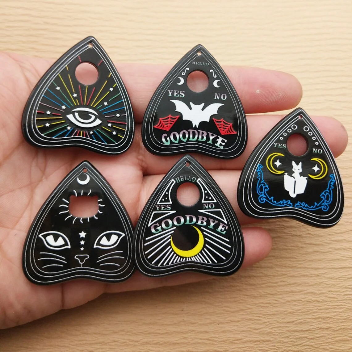 10 stücke Acryl Sonne Mond Fledermaus Auge Katze Charme Schmuck Zubehör Halskette Armband Ohrring Anhänger DIY Handwerk liefert