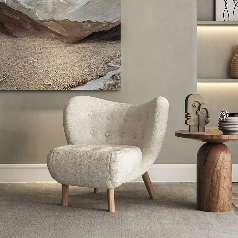 Single sofa simple modern living room sofa chair white leisure chair
