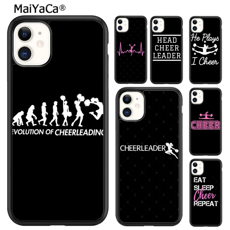 Cheerleader Cheer Heartbeat Line Phone Case For iPhone 16 15 14 plus XR XS 11 12 13 pro max Shell Cover coque