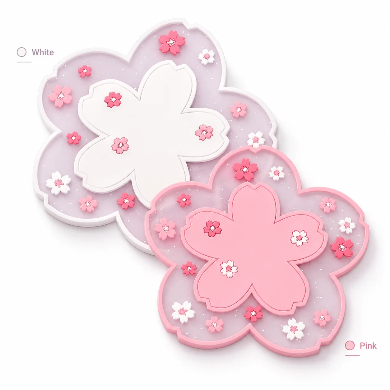 Japanese Sakura Silicone Trivet Heat Resistant Non Slip Pot Mat Flower Cup Coaster Bowl Pad Table Protector Kitchen Dining Mat