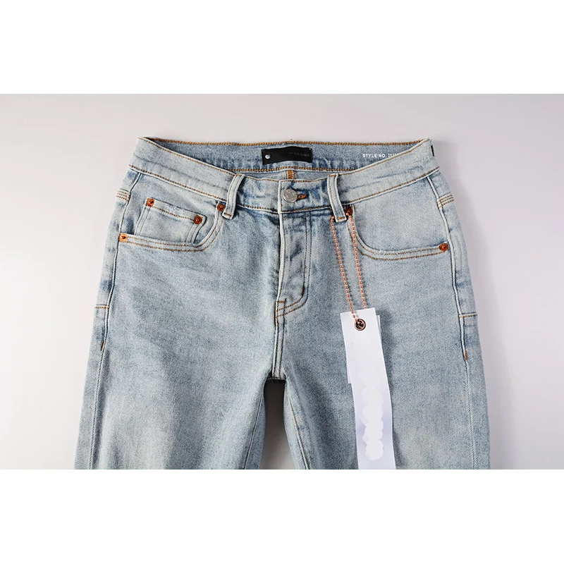 DistMurcia-Jean Déchiré Bleu Classique pour Homme, Streetwear, Pantalon Slim à lèvent, Trous Détruits, Été