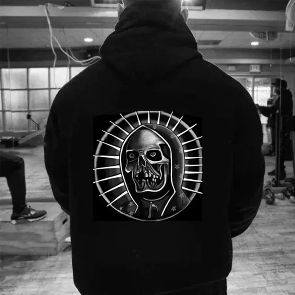 Men\'s and women\'s Santa Claus death hooded sweatshirts printed sportswear essential autumn and winter jerseys novel