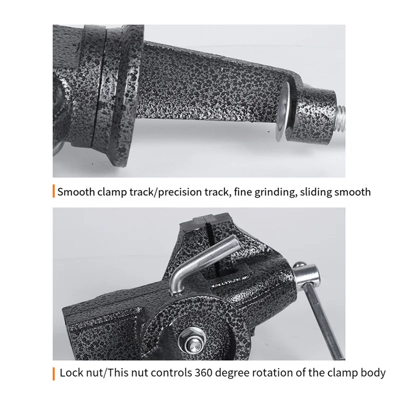 

1 Piece 360 Rotation Vise Woodworking Table Cast Steel DIY Vise Household Tools Black Muliti-Funcational