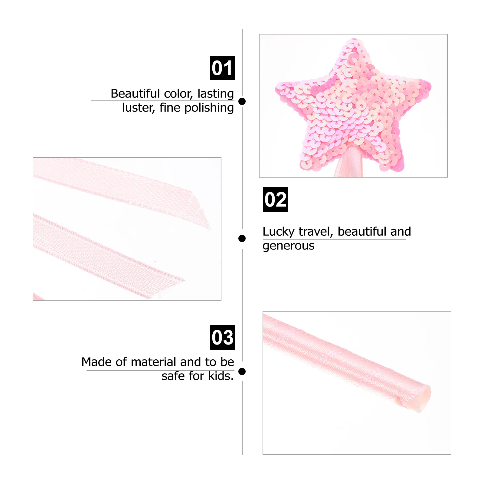 

4Pcs Fairy Wand Pentagram Star Shaped Party Supplies for Magical Angel Stick Yellow Blue Red Pink Wands