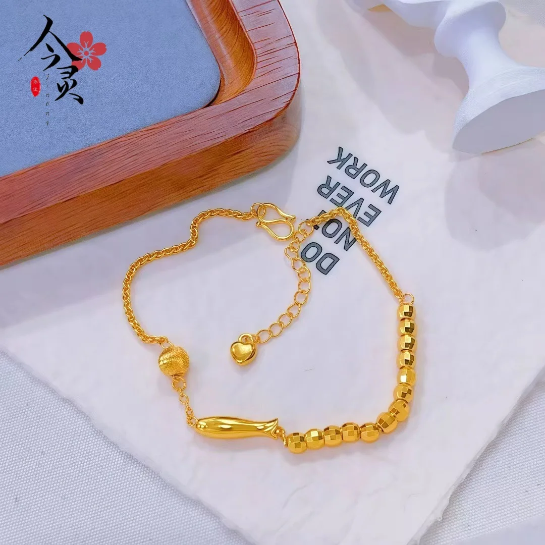 

Женский браслет из бисера Fortune AU999, 24-каратное золото — ценный AU999, декоративная и коллекционная удача