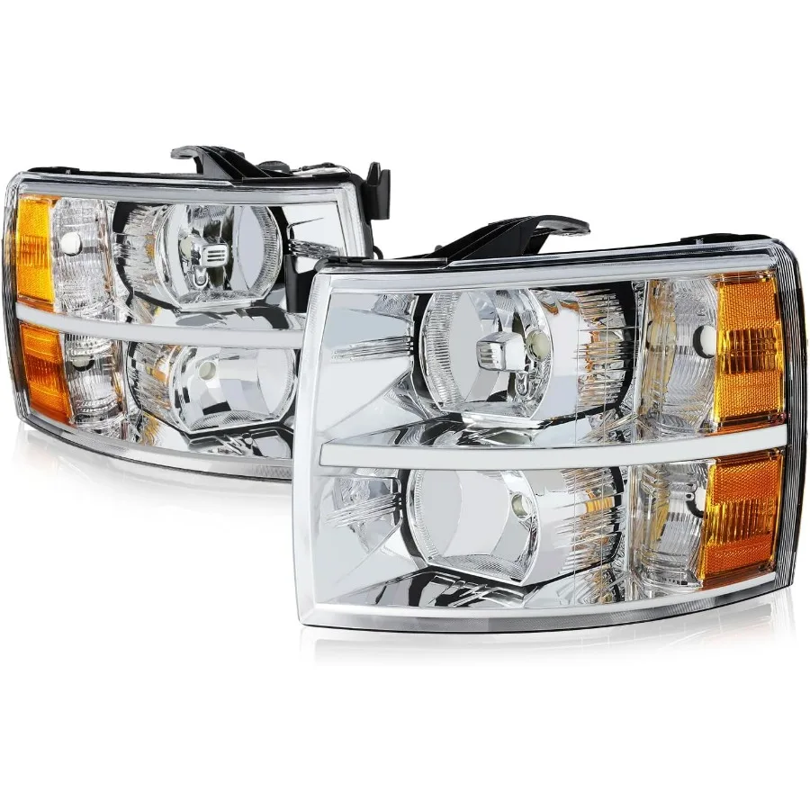 

Галогенные фары в сборе для моделей Chevy Silverado 1500 2500HD 3500 GMT900 20072014, хромированный корпус со стороны водителя и пассажира