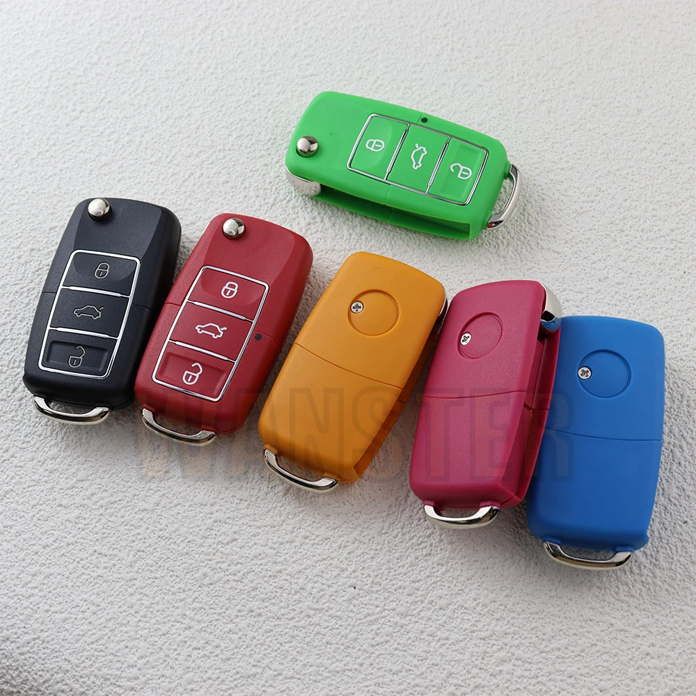 3 ปุ่มกุญแจรถ Fob กรณีเชลล์สําหรับ Volkswagen/VW Passat B5 B6 Tiguan Golf MK4 ที่นั่ง Skoda EOS Scirocco Polo