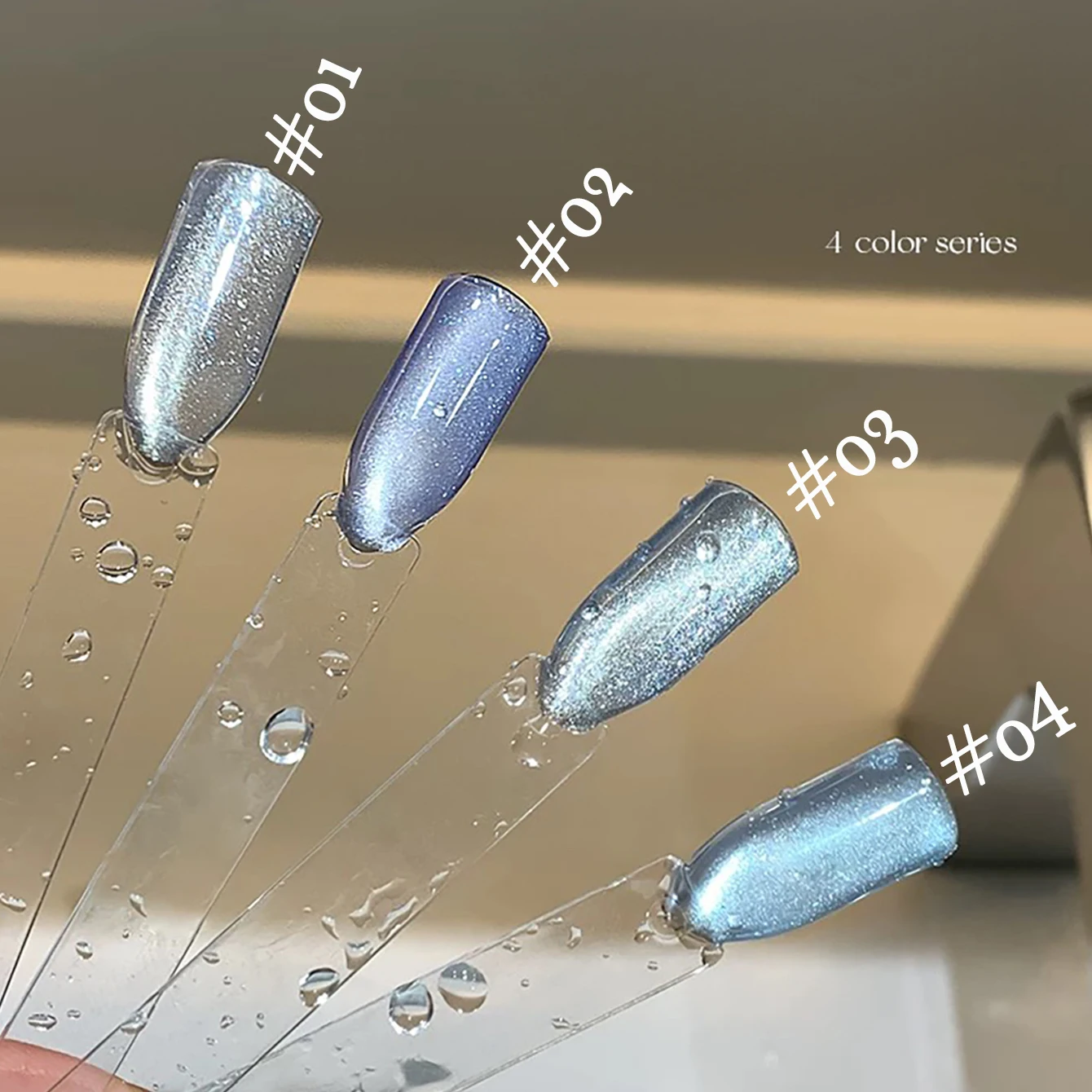 1 pz TC Shiny Glacier Blu Pietra di cristallo Perle di vetro Cat Eye Gel Smalto per unghie Trasparente Blu-Violet Gel Sbiancante Versatile Nail Art