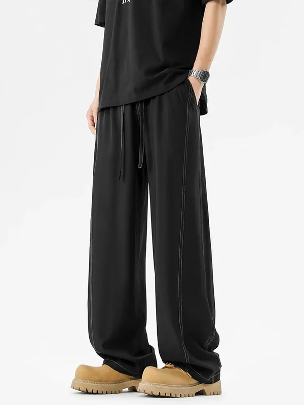 

Мужские летние тонкие брюки Cool Feeling: прямые, широкие, дышащие, повседневные, модные, свободного кроя, с плоским передом