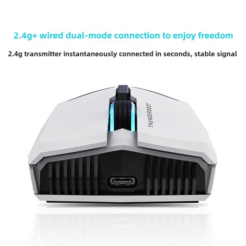 THUNDEROBOT ML701 White Shark ML702 Wireless Dual-mode Lightweight Mouse Esports Gaming Computer For PC Laptop Tablet Computer