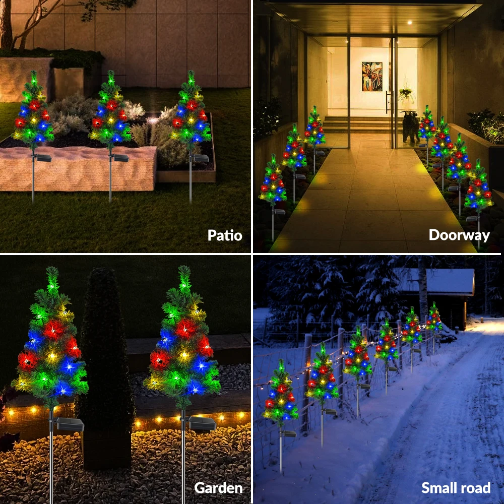 Solar Christmas Tree Lights Outdoor Waterproof LED Garden Garden Lawn Landscape Festive Decorative Floor Lights