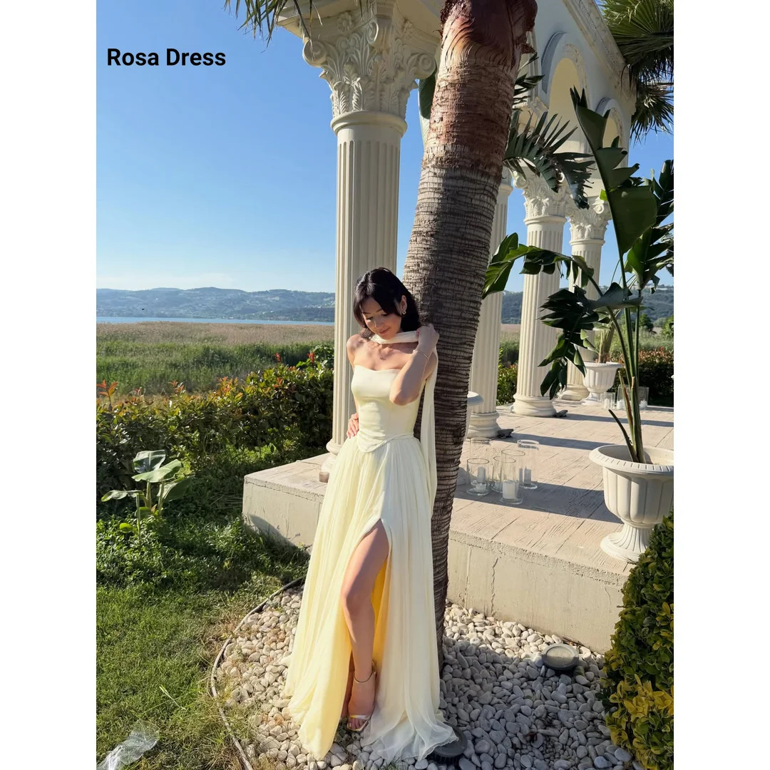 Customized Elegant Evening Dresses for Woman Luxury Women's Elegant Party Dress Sleeveless Yellow Line A Formal & Evening Gowns