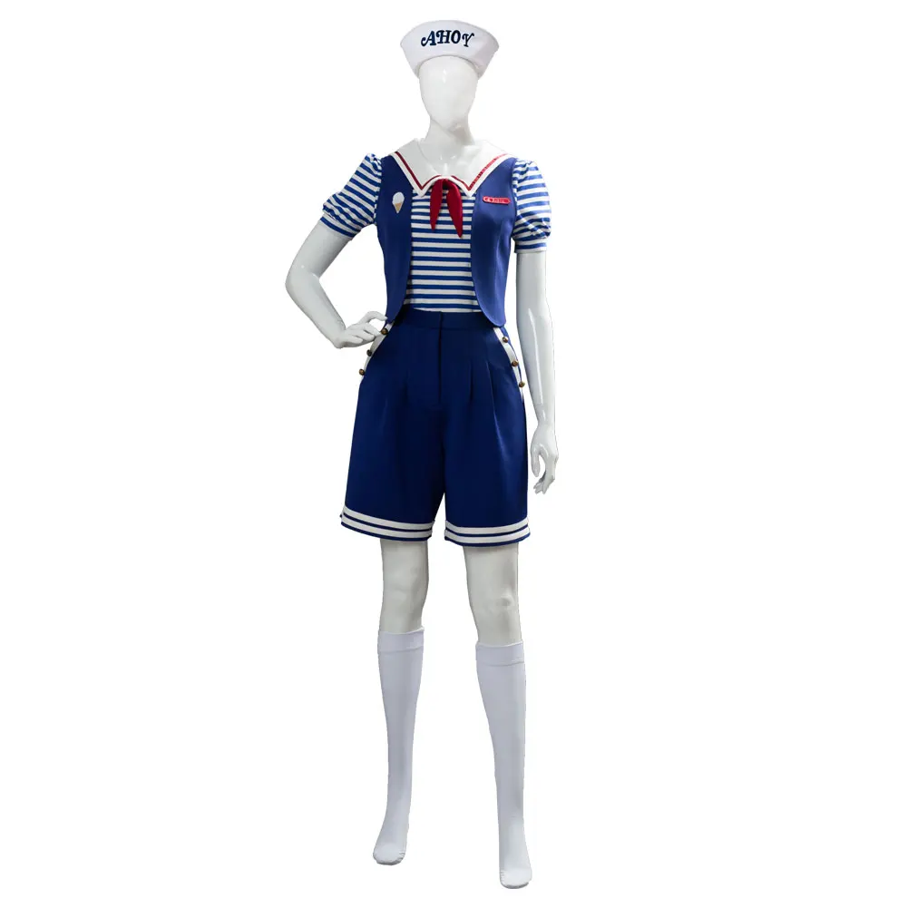 Robin Buckley Cosplay Women Fantasy Ice Cream Apron Uniform Costume ST Rob Roleplay Clothing for Female Halloween Carnival Suit