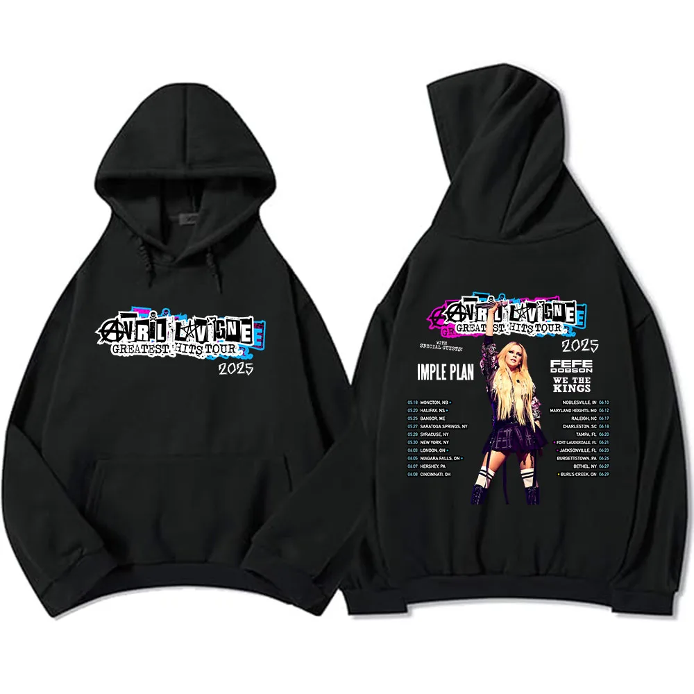 Avril Lavigne Greatest Hits 2025 Tour Hoodies Winter Men/Women Soft Sweatshirts Sudaderas Hip Hop Fashion Style Pullovers Print