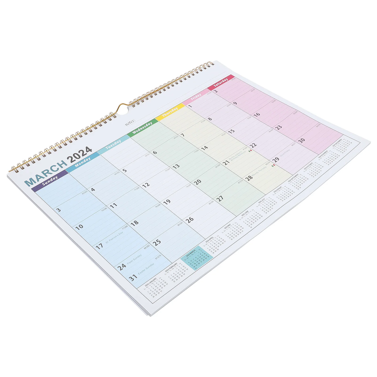 

2024 Wall Calendar Large Monthly Office 18-month 2023-2024 Desk for Noting Hanging Household